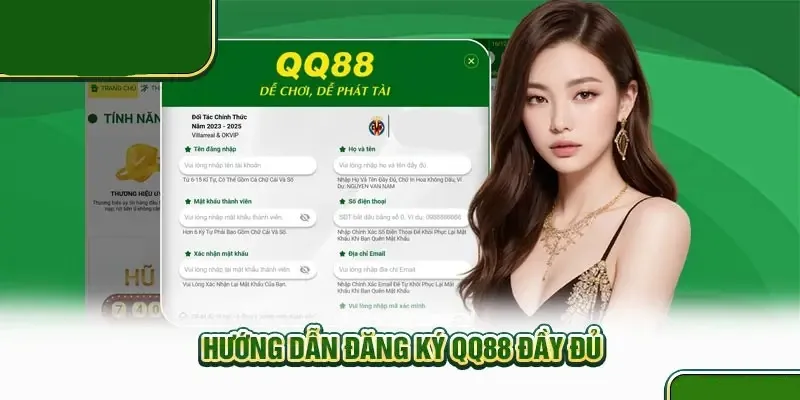 Hướng dẫn người chơi đăng ký QQ88 trong 3 phút